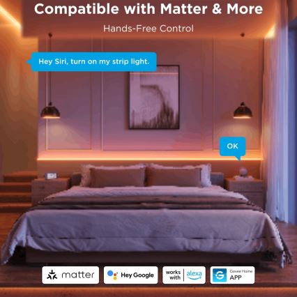 Govee - LED RGBICW Димируема лента COB 3780 диоди 3m Wi-Fi Matter