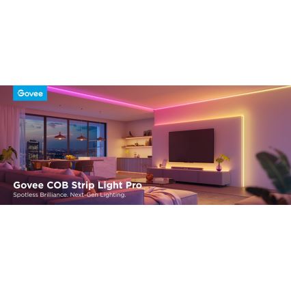 Govee - LED RGBICW Димируема лента COB 3780 диоди 3m Wi-Fi Matter
