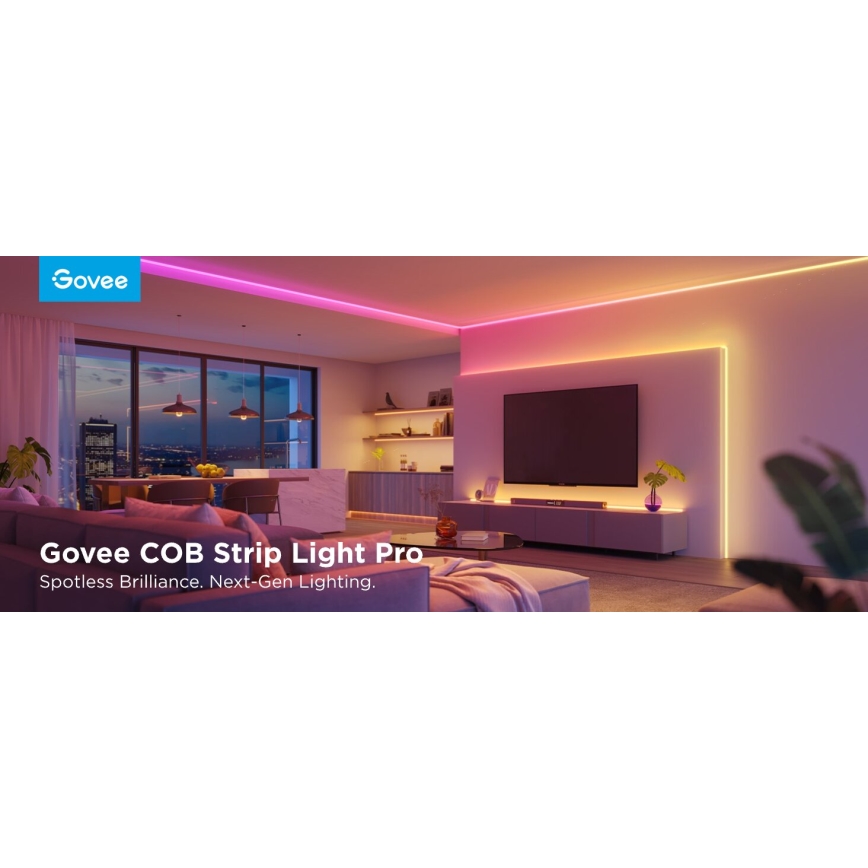 Govee - LED RGBICW Димируема лента COB 3780 диоди 3m Wi-Fi Matter