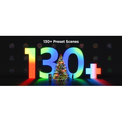 Govee - LED RGBICW Екстериорен коледни лампички 2700-6500K 20m Wi-Fi Matter IP66