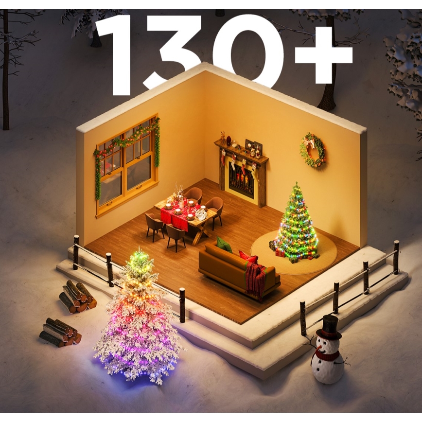 Govee - LED RGBICW Екстериорен коледни лампички 2700-6500K 20m Wi-Fi Matter IP66