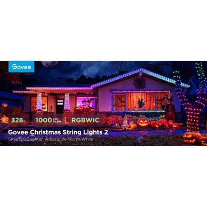 Govee - LED RGBICW Екстериорен коледни лампички 2700-6500K 20m Wi-Fi Matter IP66
