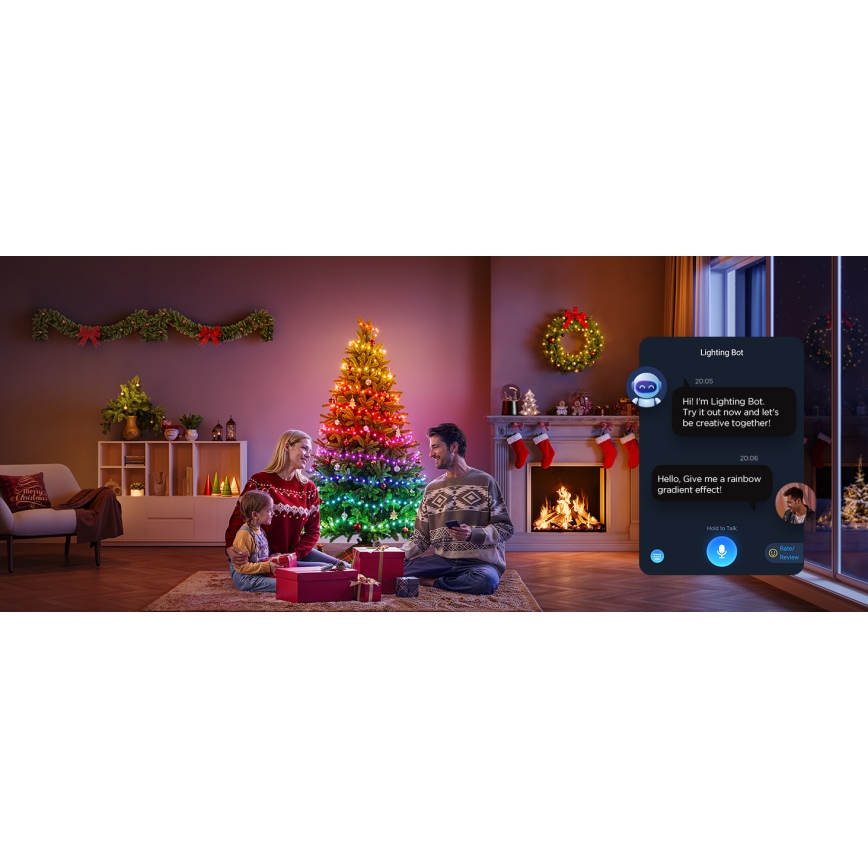 Govee - LED RGBICW Екстериорен коледни лампички 2700-6500K 20m Wi-Fi Matter IP66