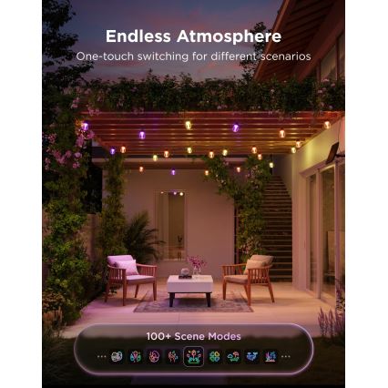 Govee - LED RGBICW соларен гирлянд 8xLED/6W/5V Wi-Fi Matter IP67