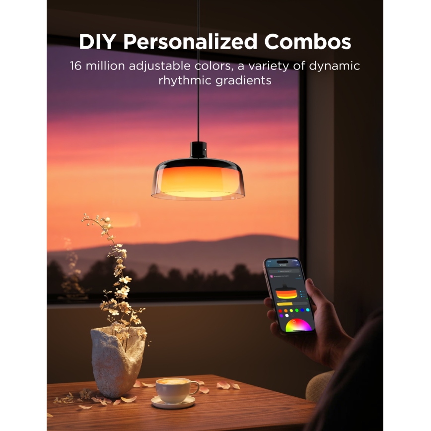 Govee - LED RGBICWW димируем полилей на кабел LED/21W/230V Matter Wi-Fi