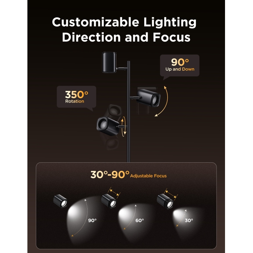 Govee - LED RGBICWW димируема подова лампа TREE MATTER LED/48W/230V Wi-Fi