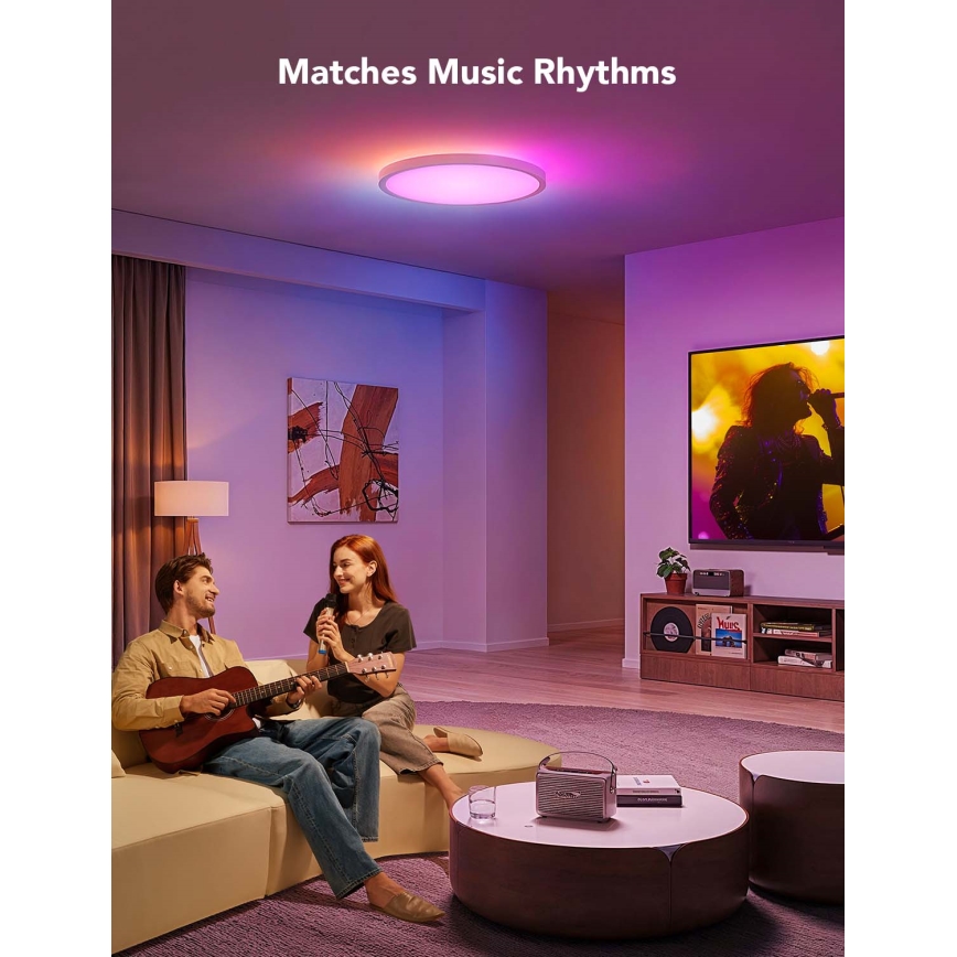 Govee - LED RGBICWW Плафон с възможност за димиране LED/29W/230V Ø 30 см Matter Wi-Fi