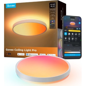 Govee - LED RGBICWW Димируемо таванно осветително тяло LED/55W/230V Ø 46 см Matter Wi-Fi