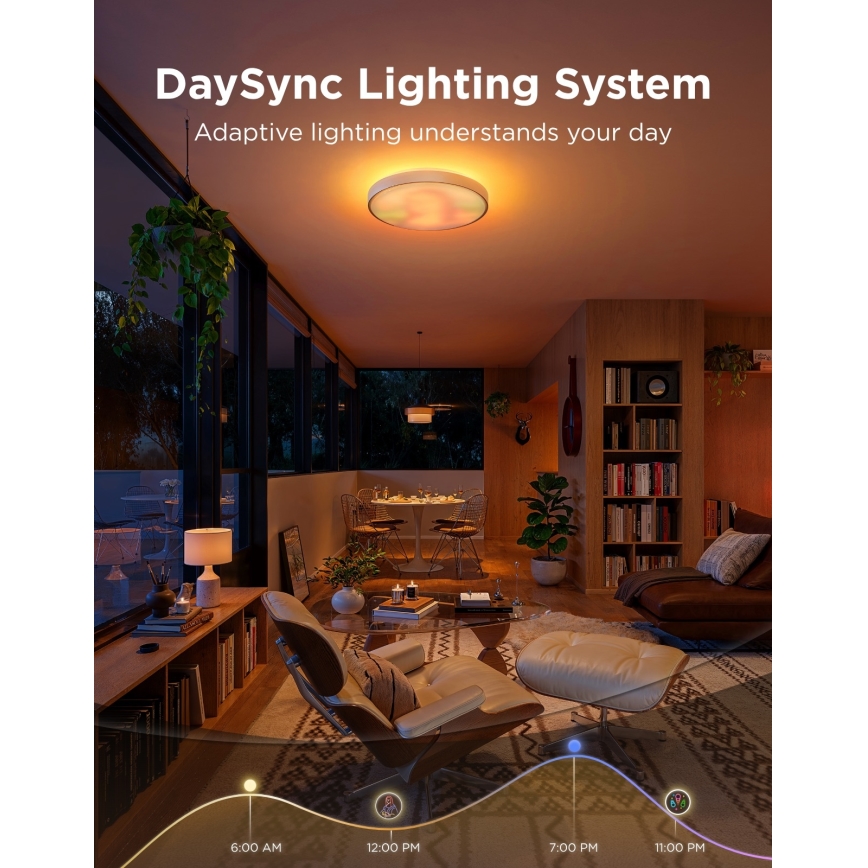 Govee - LED RGBICWW Димируемо таванно осветително тяло LED/55W/230V Ø 53 см Matter Wi-Fi