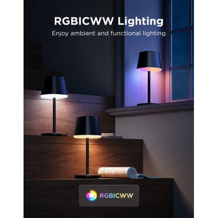 Govee - LED RGBICWW Димируема настолна лампа CLASSIC MATTER LED/10W/5V 4800mAh Wi-Fi