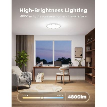 Govee - LED RGBICWW Димируемо таванно осветително тяло LED/55W/230V Ø 46 см Matter Wi-Fi
