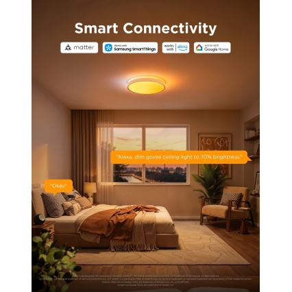 Govee - LED RGBICWW Димируемо таванно осветително тяло LED/55W/230V Ø 46 см Matter Wi-Fi