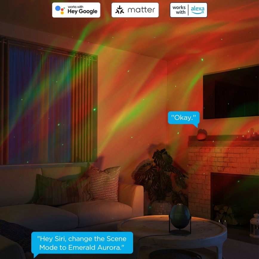 Govee - LED RGBW Galaxy Осветление Projector Pro Wi-Fi Matter