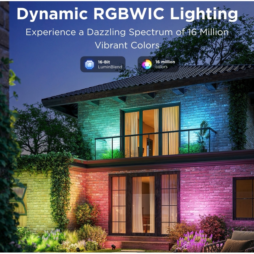Govee - К-кт 2x LED RGBWW Димируем прожектор LED/12W/230V IP67 2700-6500K Wi-Fi