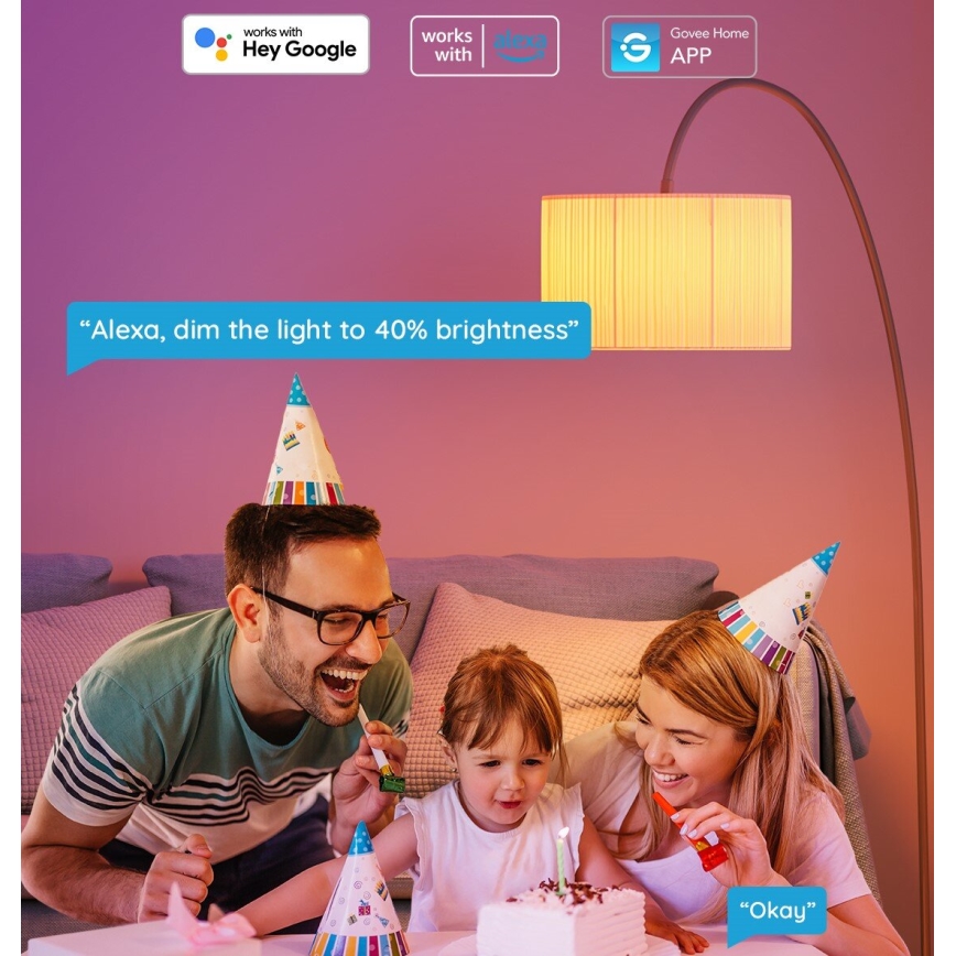 Govee - LED RGBWW Димируема крушка Smart E27/12W/230V 2700-6500K Wi-Fi