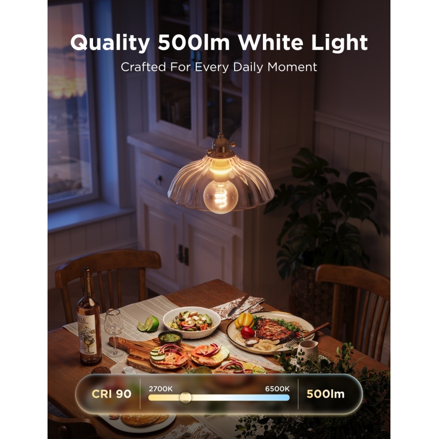 Govee - LED RGBWW димируема крушка Smart MATTER G80 E27/5W/230V 2700-6500K Wi-Fi