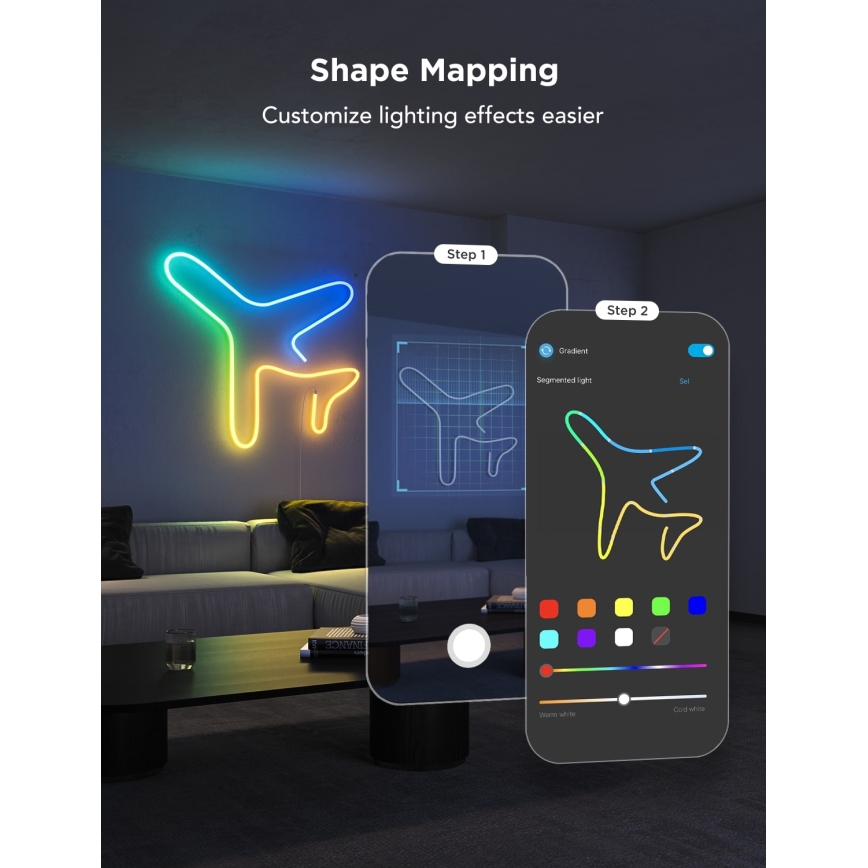 Govee - Neon 2 MATTER гъвкава LED лента 3m RGBIC Wi-Fi