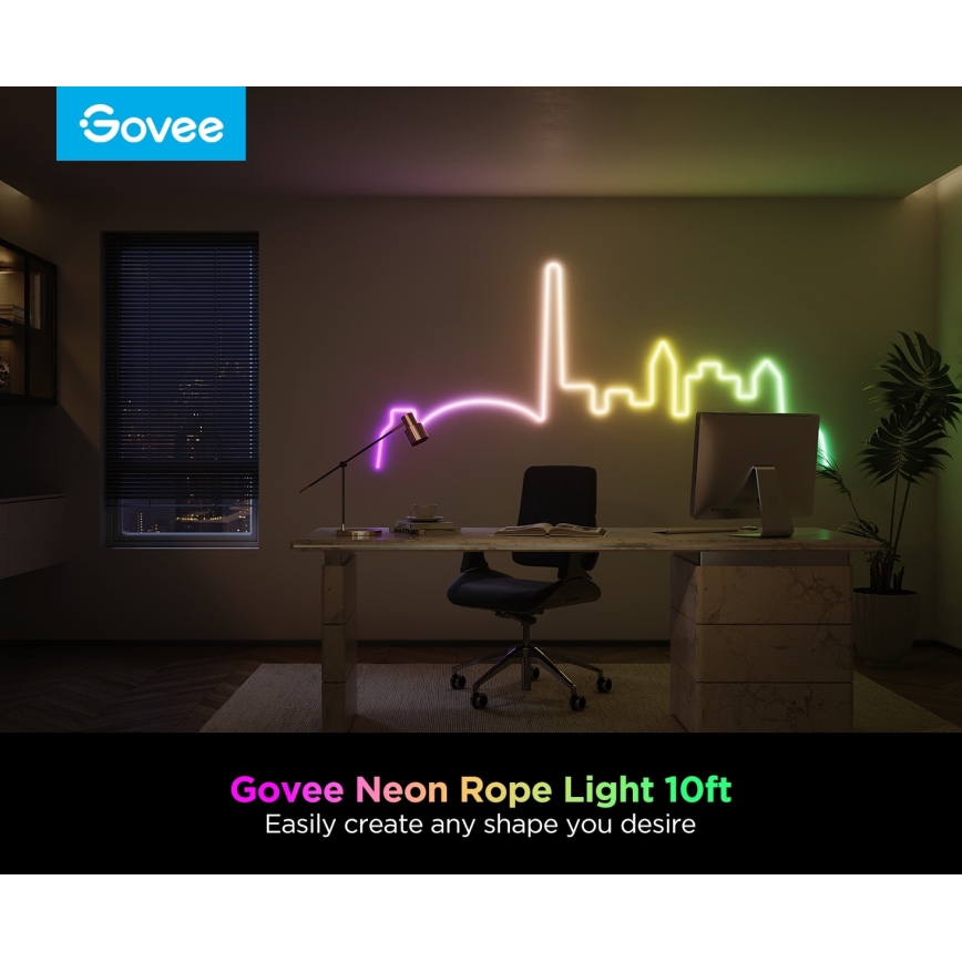 Govee - Neon 2 MATTER гъвкава LED лента 3m RGBIC Wi-Fi