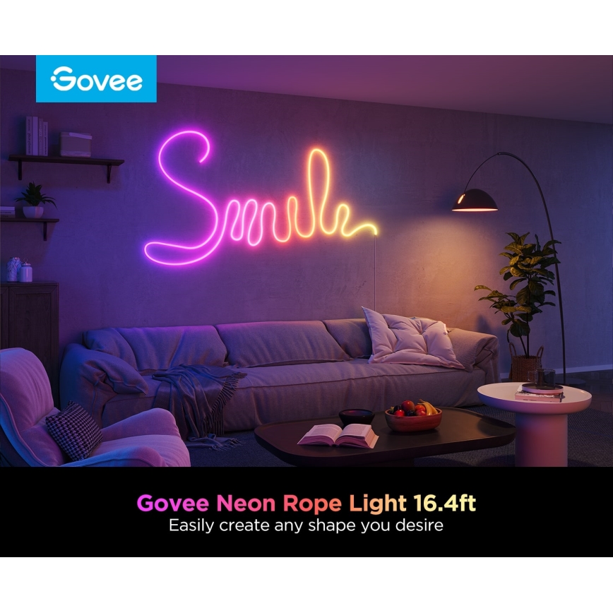 Govee - Neon 2 MATTER сгъваем LED лента 5m RGBIC Wi-Fi IP67