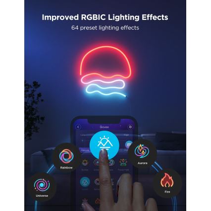 Govee - Neon 2 MATTER сгъваем LED лента 5m RGBIC Wi-Fi IP67