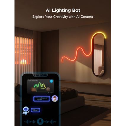 Govee - Neon 2 MATTER сгъваем LED лента 5m RGBIC Wi-Fi IP67