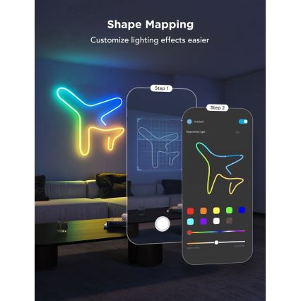 Govee - Neon 2 MATTER сгъваем LED лента 5m RGBIC Wi-Fi IP67