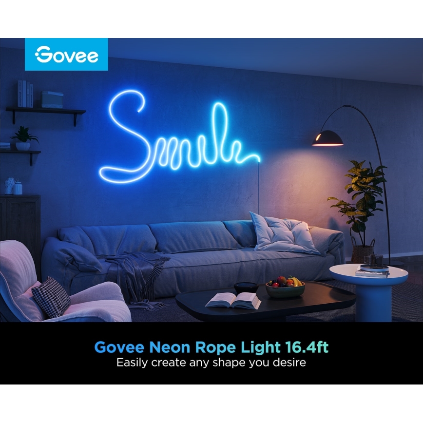 Govee - Neon 2 MATTER сгъваем LED лента 5m RGBIC Wi-Fi IP67