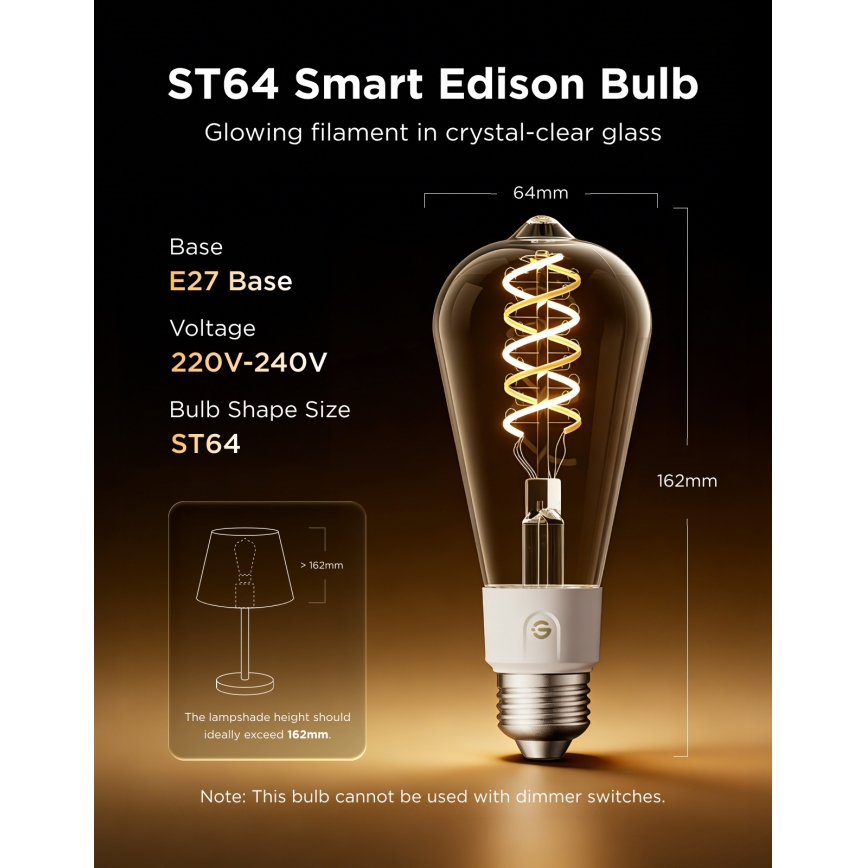 Govee - Комплект 2xLED RGBWW димируема крушка Смарт MATTER ST64 E27/5W/230V 2700-6500K Wi-Fi