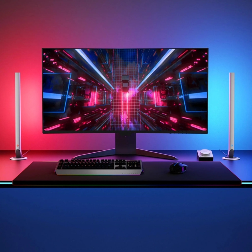 Govee - Комплект 2x Smart Gaming Wi-Fi LED RGBIC панели + Smart Dual бял + дистанционно управление