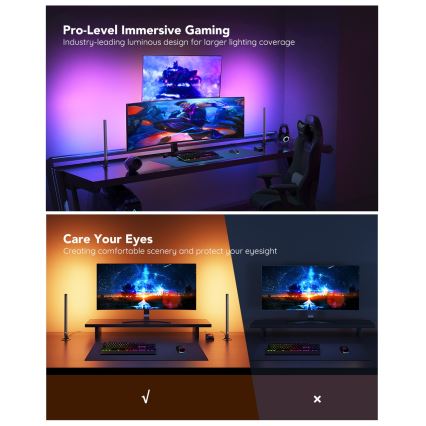 Govee - Смарт гейминг WiFi LED панели + Смарт двоен контролер Бял Wi-Fi