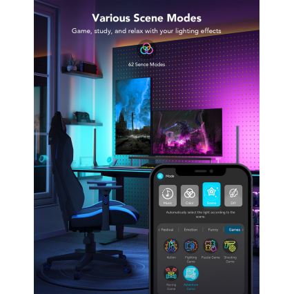 Govee - Смарт гейминг WiFi LED панели + Смарт двоен контролер Бял Wi-Fi