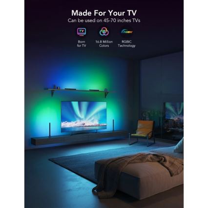 Govee - SMART LED RGBIC панел 38 см за TV 43-75 - 2 бр. Wi-Fi
