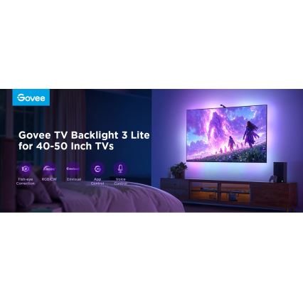 Govee - TV Backlight 3 Lite TV 40-50 SMART LED подсветка RGBICW Wi-Fi IP67 + д.у.