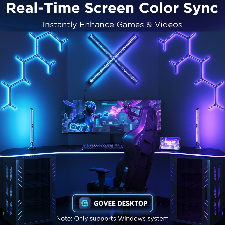 Govee - умни RGBIC Gaming Pro светлинни панели с Matter и Wi‑Fi