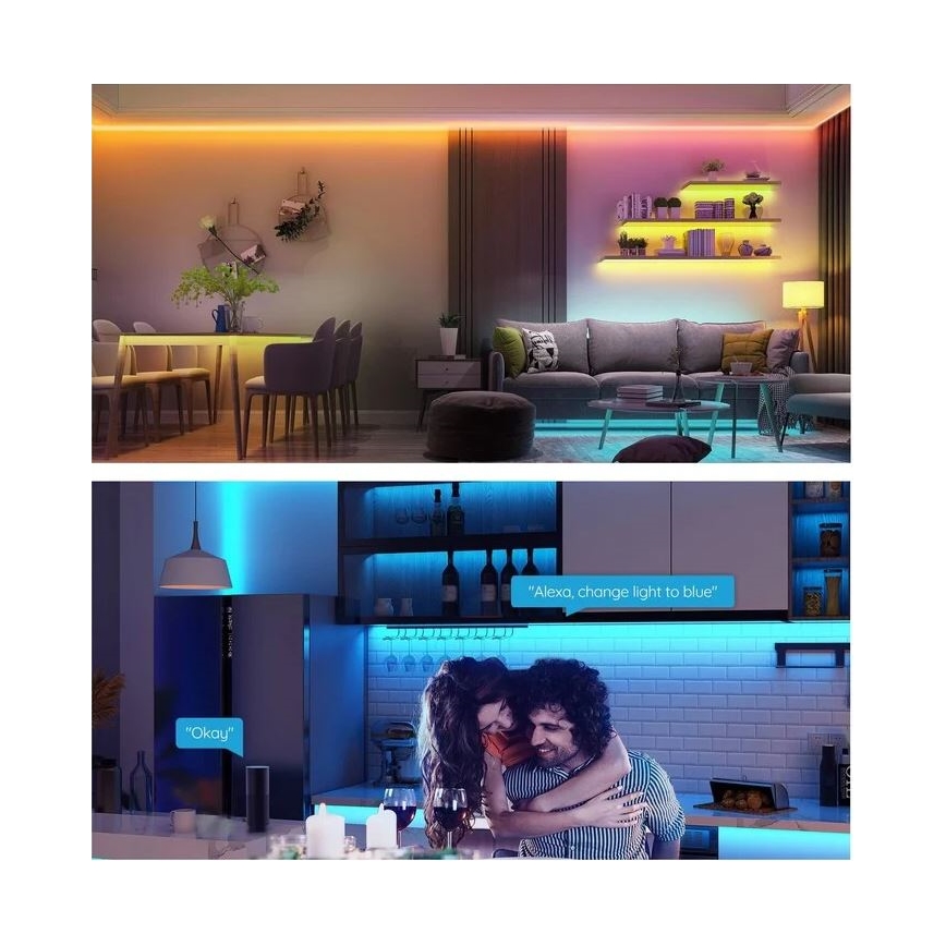 Govee - Wi-Fi RGB смарт LED лента 15м с дистанционно управление