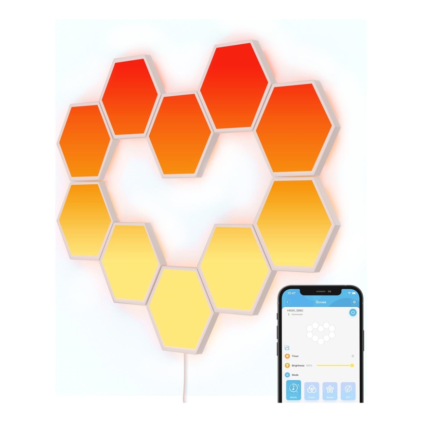 Govee - К-кт 10x LED RGB Димируем панел LED/36W/230V Wi-Fi