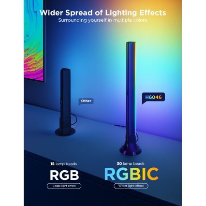 Govee - К-кт 2x Backlight TV 55-65" SMART LED подсветка RGBICW Wi-Fi