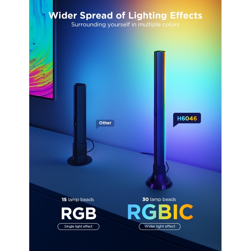 Govee - К-кт 2x Backlight TV 55-65" SMART LED подсветка RGBICW Wi-Fi