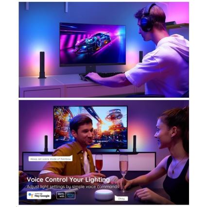 Govee - К-кт 2x Flow Plus SMART LED TV & Gaming - RGBICWW Wi-Fi