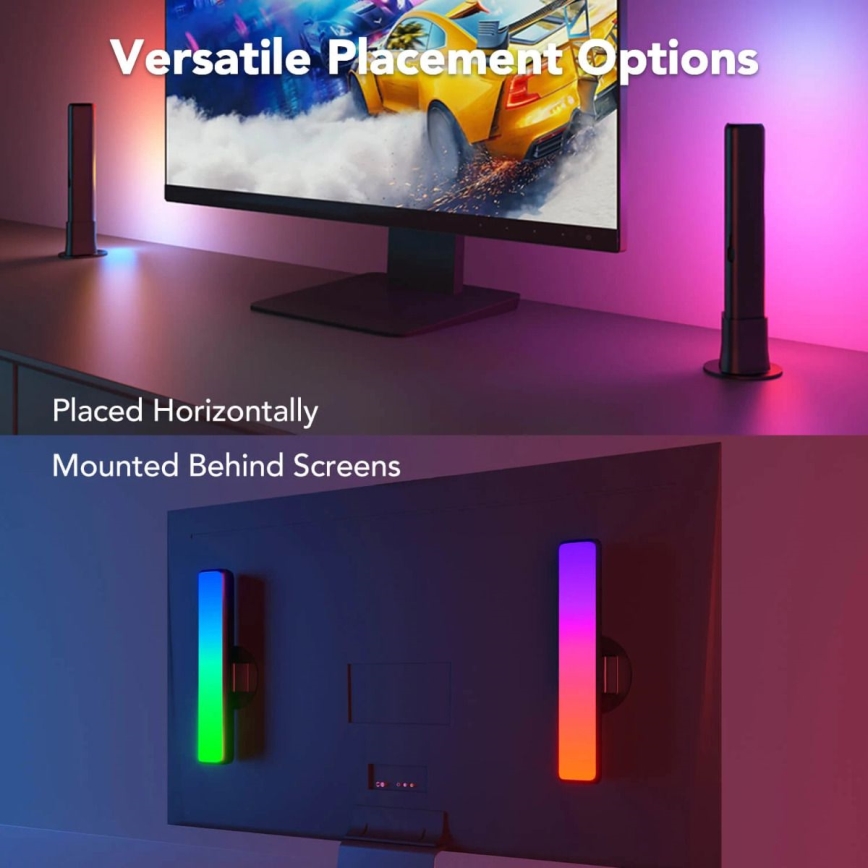 Govee - К-кт 2x Flow Plus SMART LED TV & Gaming - RGBICWW Wi-Fi