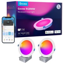 Govee - К-кт 2x LED RGBWW Лампа за вграждане LED/11W/230V Smart 2700-6500K