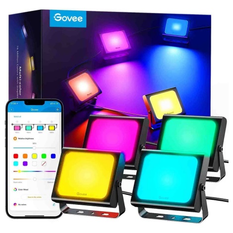 Govee - К-кт 4x Прожектори за осветление на открито SMART LED лампи Wi-Fi IP66