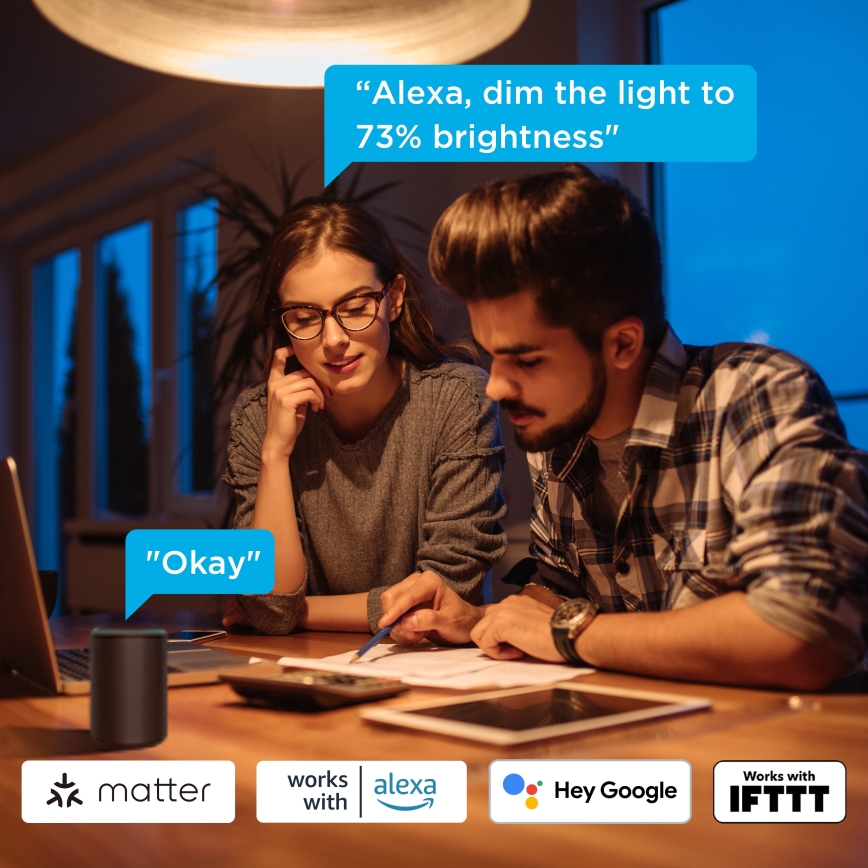 Govee - КОМПЛЕКТ 2x LED димируема крушка Smart MATTER A60 E27/9W/230V 2700-6500K Wi-Fi