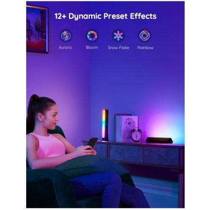 Govee - Комплект 2x Flow Plus SMART LED за телевизор и игри - RGBICWW Wi-Fi