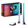 Govee - Комплект 2x Smart Gaming Wi-Fi LED RGBIC панели + Smart Dual бял + дистанционно управление