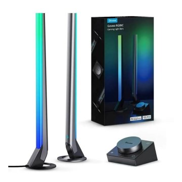 Govee - КОМПЛЕКТ 2x Smart Gaming Wi-Fi LED RGBIC панели + Smart Dual черен + дистанционно управление