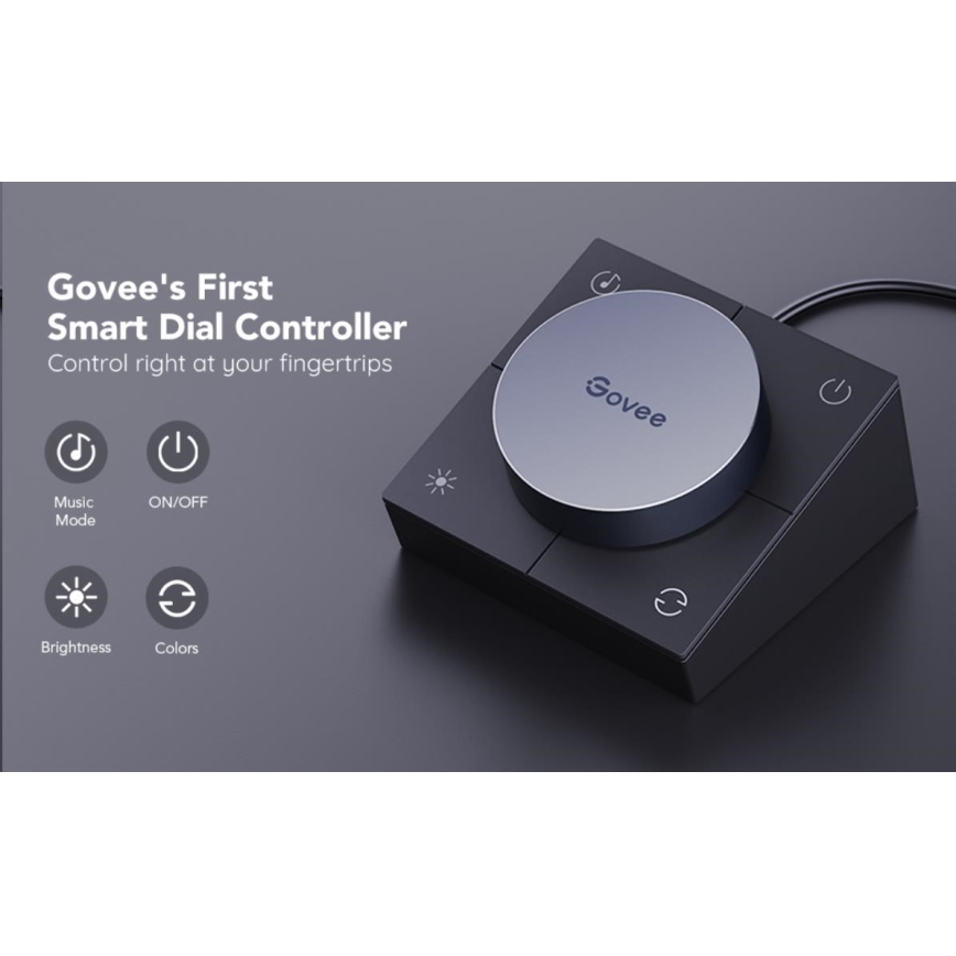 Govee - КОМПЛЕКТ 2x Smart Gaming Wi-Fi LED RGBIC панели + Smart Dual черен + дистанционно управление