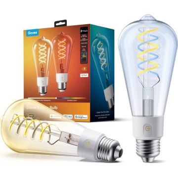 Govee - Комплект 2xLED RGBWW димируема крушка Смарт MATTER ST64 E27/5W/230V 2700-6500K Wi-Fi