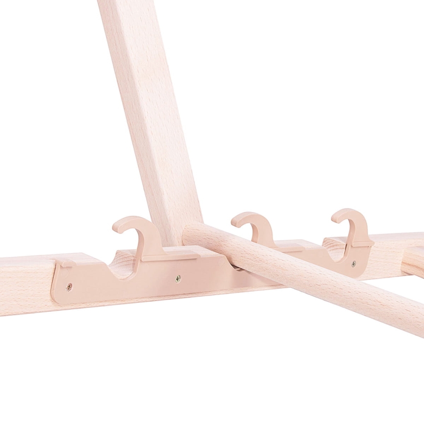 Градински шезлонг червен/бук