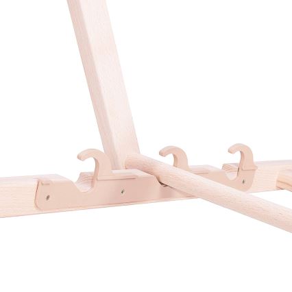 Градински шезлонг червено/бяло/бук